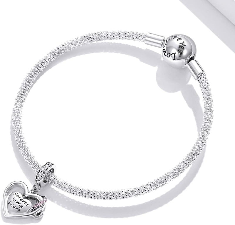 BABAMIA Store Rose Charm Heart Charms for Bracelets 925 Sterling Silver Bead Charm Fits Bracelets and Necklaces Paved with Cubic Zirconia Animal Skull Charm Dainty Halloween Charms Jewelry for Women Girls - Image 1